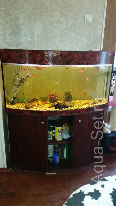 Продам срочно аквариум 300 литров с оборудованием, рыбками, тумбой. (Москва)