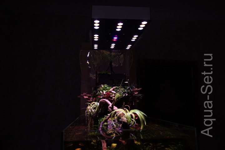 свет для аквариума + WIFI + расцвет\закат + туман + дождь